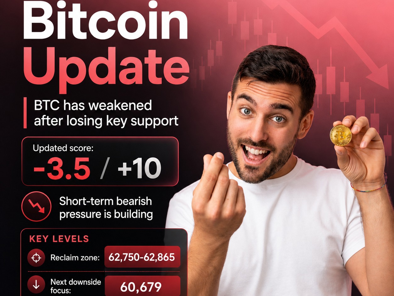 Bitcoin updated score to more bearish -3.5